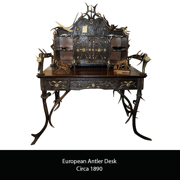 European antler desk circa 1890